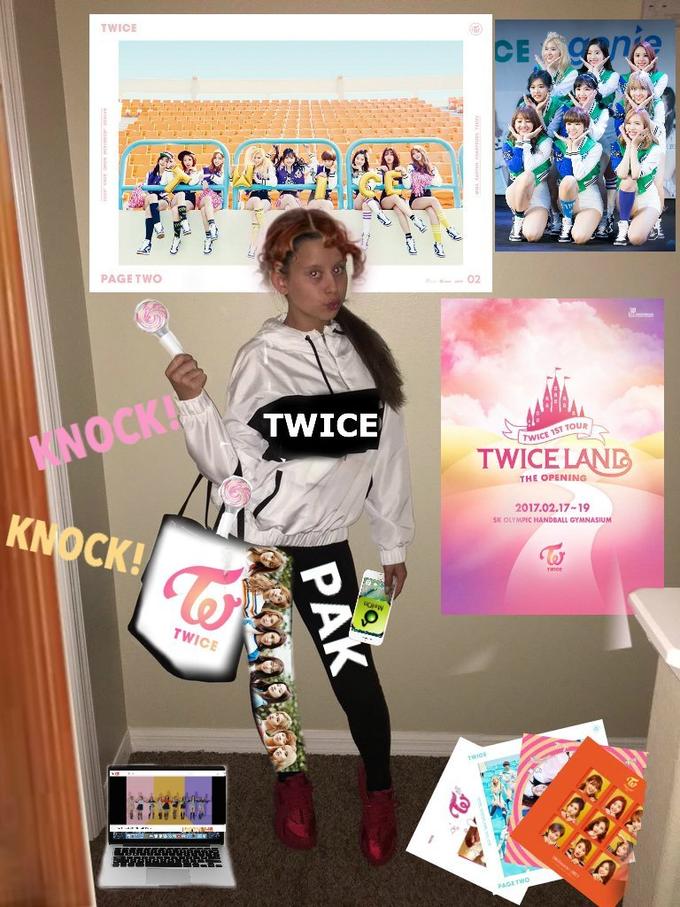 Bag Girl with TWICE Merchandise