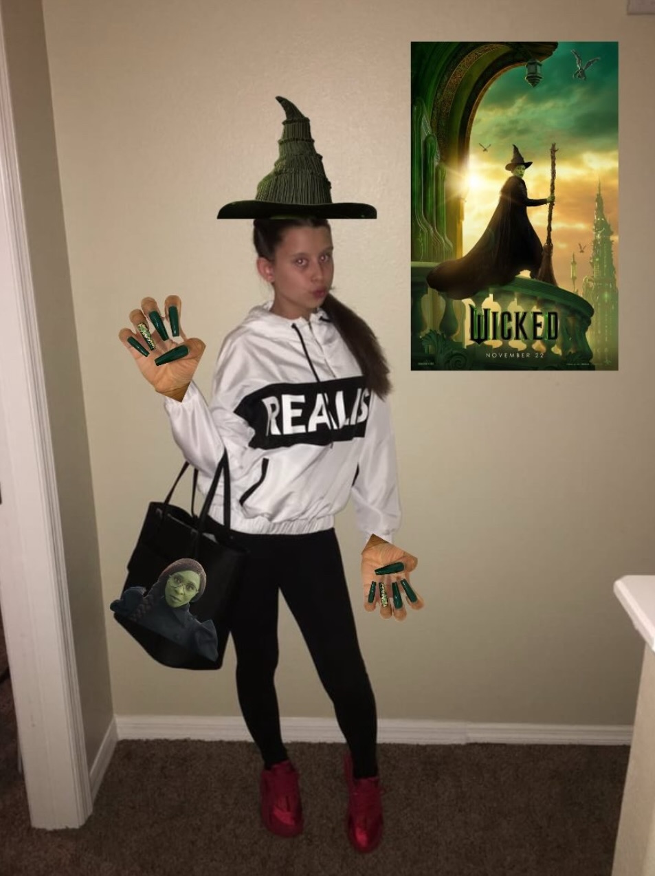 Bag Girl with Wicked Elpheba Merchandise